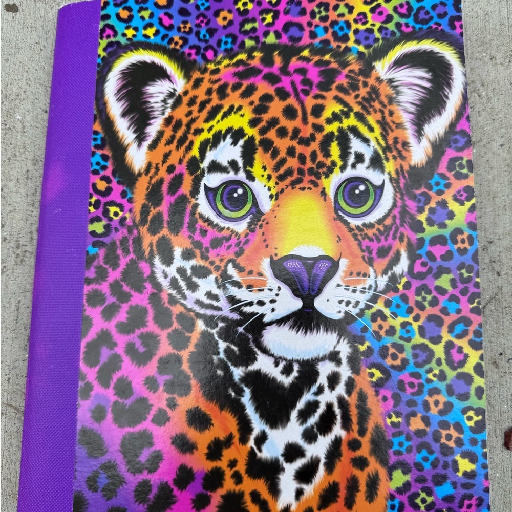 Lisa Frank Colorful cheetah Notebook - Purple, Orange, Yellow, Blue VTG